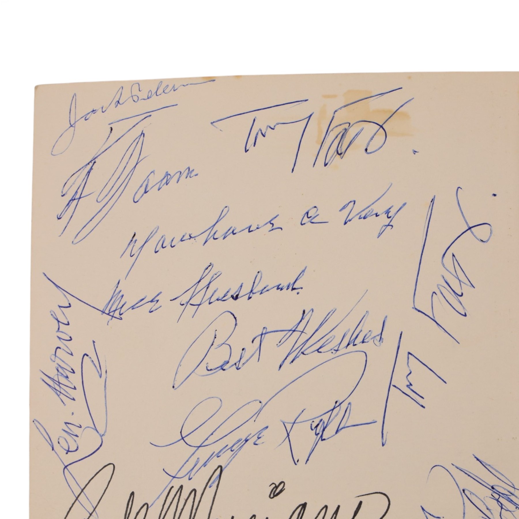 1965 Anglo-American Sporting Club 'A Boxing-Dinner Evening in Honor of Rocky Marciano Esq.' signed menu, with various boxing signatures including Rocky Marciano, Len Harvey, Tommy Farr, Joe Erskine and Charlie Chester