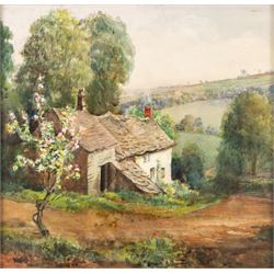 English School (Early 20th Century): Cottage on a Hillside, watercolour unsigned 24cm x 25cm