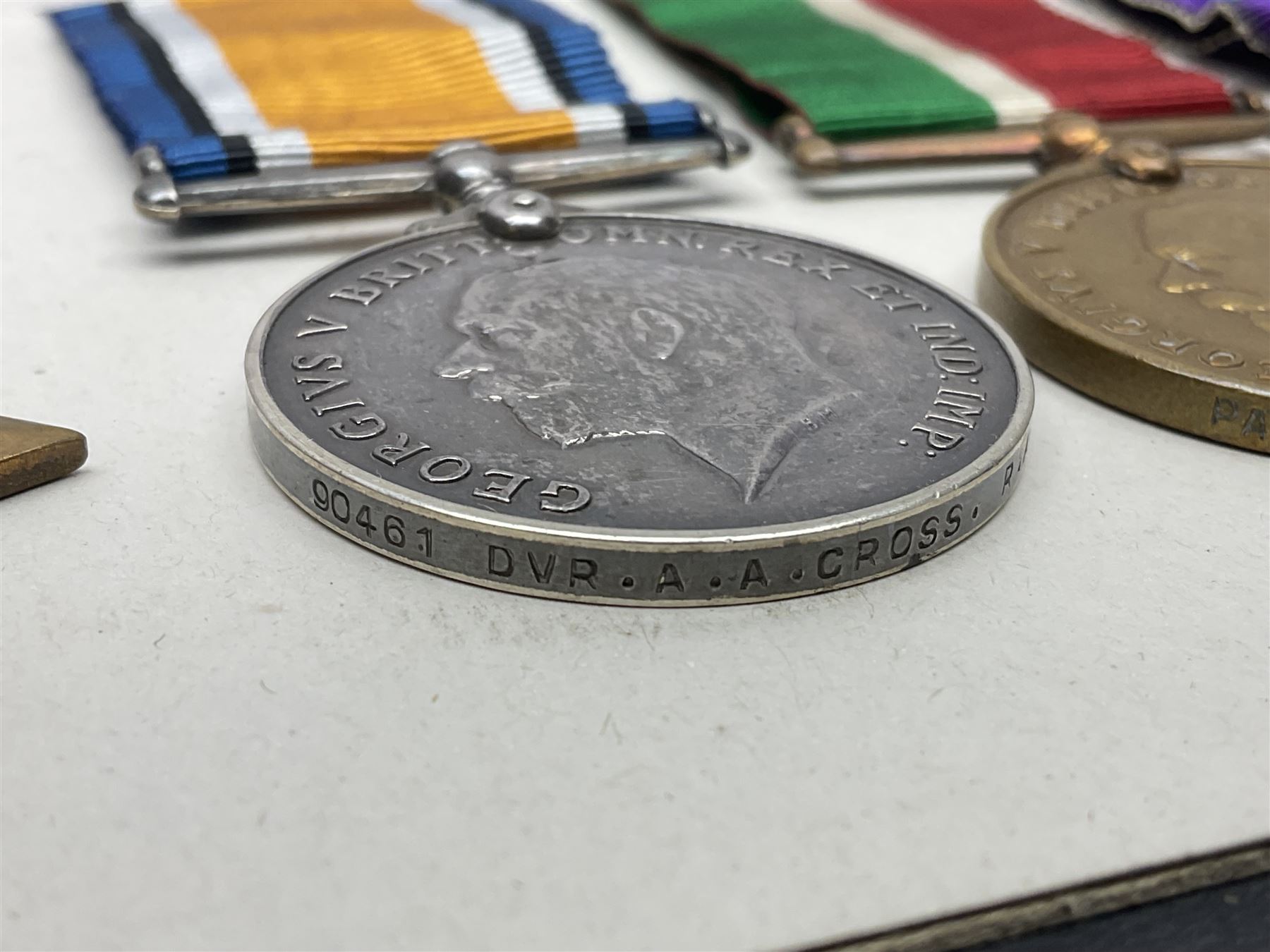 Representative display of five WWI Campaign Stars and Medals to different recipients comprising 1914 'Mons' Star to 13800 Gnr. R. Pexman R.F.A.; 1914-15 Star to TS822 F. Bage T.R. R.N.R.; British War Medal to 90461 Dvr. A.A. Cross R.A.; Mercantile Marine Medal to Patrick J. Magrath; and Victory Medal to 2657 Cpl. W.R. Kenny Norf. Yeo.; all with ribbons (5)
