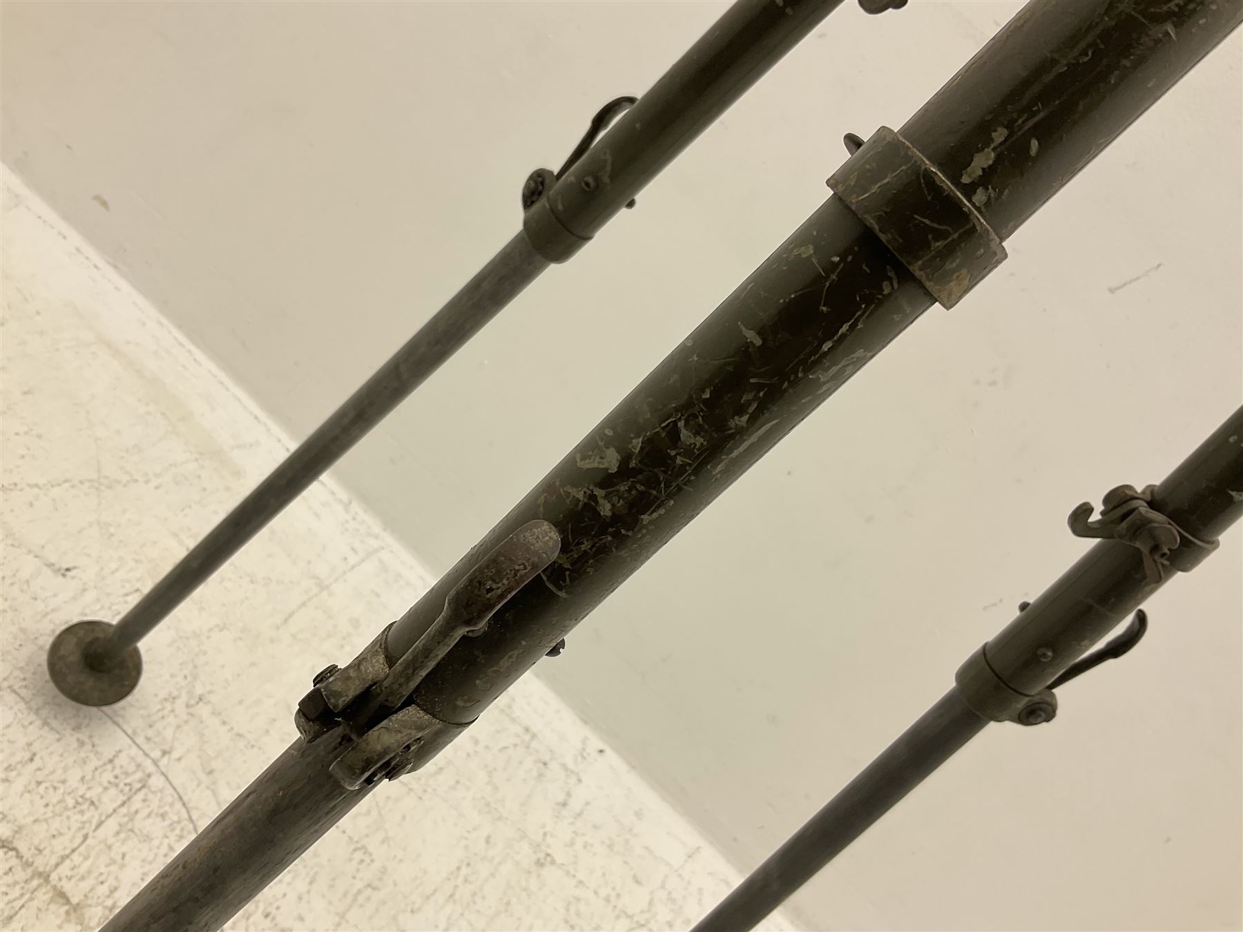 German machine gun stand of adjustable tripod form, marked 'NHW 7/63 12 -135 - 6089'