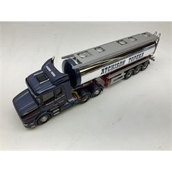 Corgi - three limited edition 1:50 scale die-cast lorries comprising CC12814 Scania T Cab General Purpose Tanker - Atchison Topeka Ltd; CC12806 Scania T Log Trailer - J&G Riddell; and CC11904 ERF EC Powder Tanker - Redland; all boxed (3)