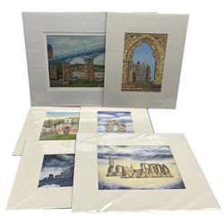 Joy Lomas (Northern British Contemporary): Collection of limited edition prints depicting local Yorkshire scenes to include 'Scarborough Spa Complex', 'Heavenly Rievaulx', 'Gisborough Priory' 'Whitby Abbey - The Arcaded Gallery’ etc. variously signed and titled max 30cm x 40cm (approx. 32) (unframed)