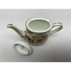 Royal Crown Derby Imari pattern miniature cabaret set, comprising tray, teapot, milk jug, sucrier, teacup and saucer