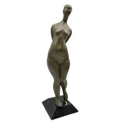 Attrib. Gilbert A Franklin (British/American 1919-2004): Venus - Female Nude Figure, bronze sculpture mounted on wooden base unsigned H46cm