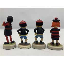 Fourteen Robert Harrop figures from the Beano Dandy collection, comprising Minnie the Minx BD04, Danny BD10, Biffo the Bear BD19, Spotty BD16, Smiffy BD09, Oops! BDS01, Little Plum BD27, Wilfrid BD15, Danny BD10, Winston BD17, 'Erbert BD14, Gnasher BD02, Beryl the Peril BD05 and Desperate Dan BD03, all with boxes