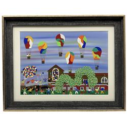 Gordon Barker (British 1960-): 'Celebrate', acrylic on paper signed 25cm x 34cm