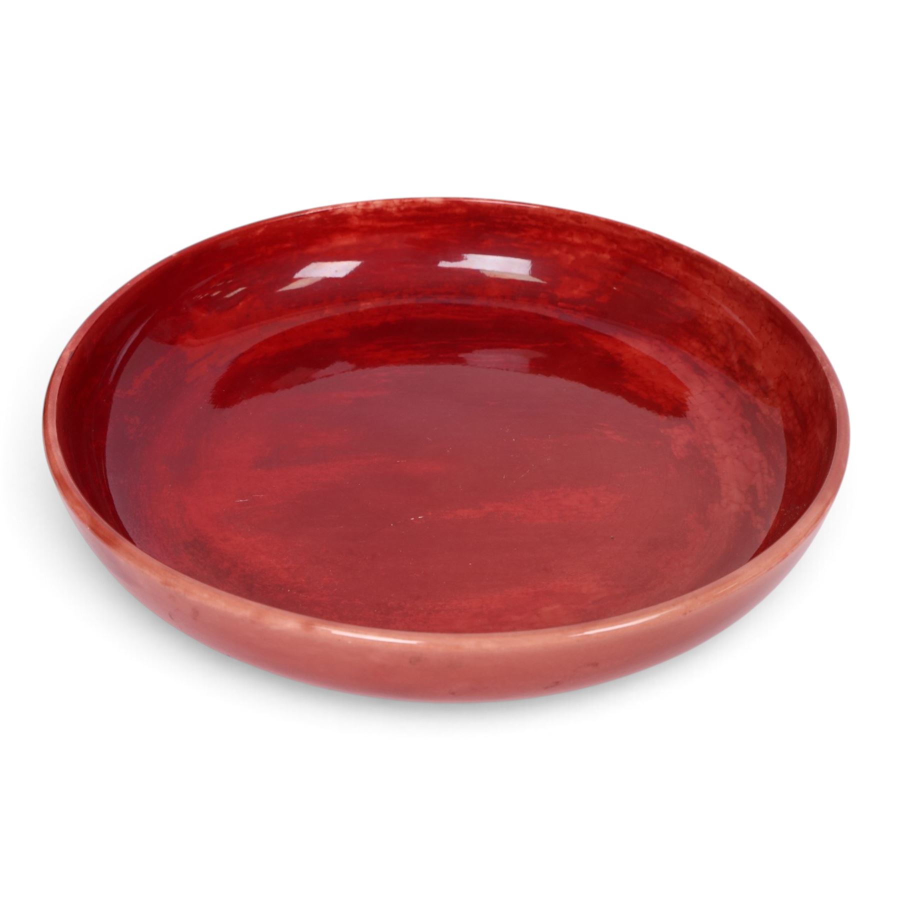 Bernard Moore flambe bowl, signed beneath, D37cm