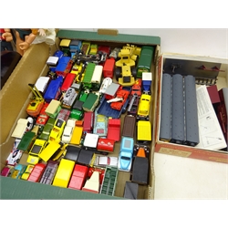  Large collection of diecast vehicles including ERTL Caterpillar  shovel, Corgi John Player Special and other incl. Dinky, Matchbox, Britains, Lledo, Days Gone, Franklin Mint Duessenburg, Great Beers of the World and other models, OO Gauge Blackpool Balloon Tram, boxed, Action man, Captain Scarlett torch, Hornby, Tri-ang and other similar items in three boxes  