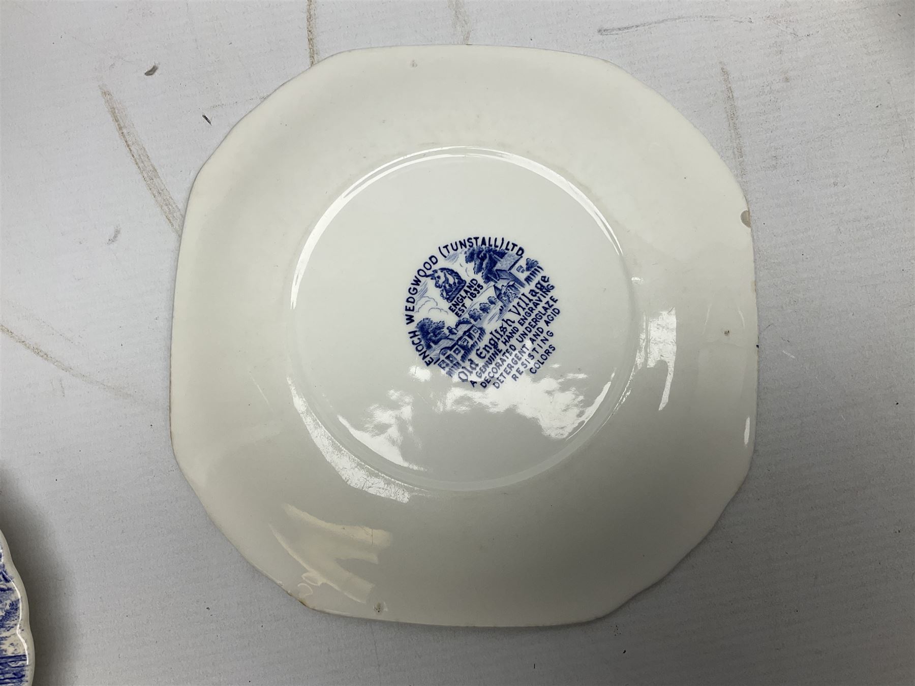 Three Spode Italian pattern platters, together with a three masons dishes of various sizes and two other plates  