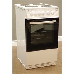  Beko BS530W electric cooker with four burner hob, W50cm  
