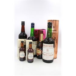 Mixed alcohol, comprising, three bottles of Harveys Bristol Cream Sherry, Harveys Bristol Milk Sherry, Croft very old pale cream sherry and Taylor's Trident port, various contents and proof  (6)