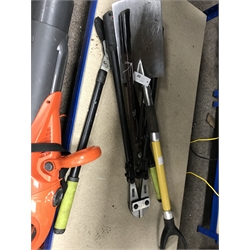 Flymo Scirocco 2500W blower and a quantity of hand tools