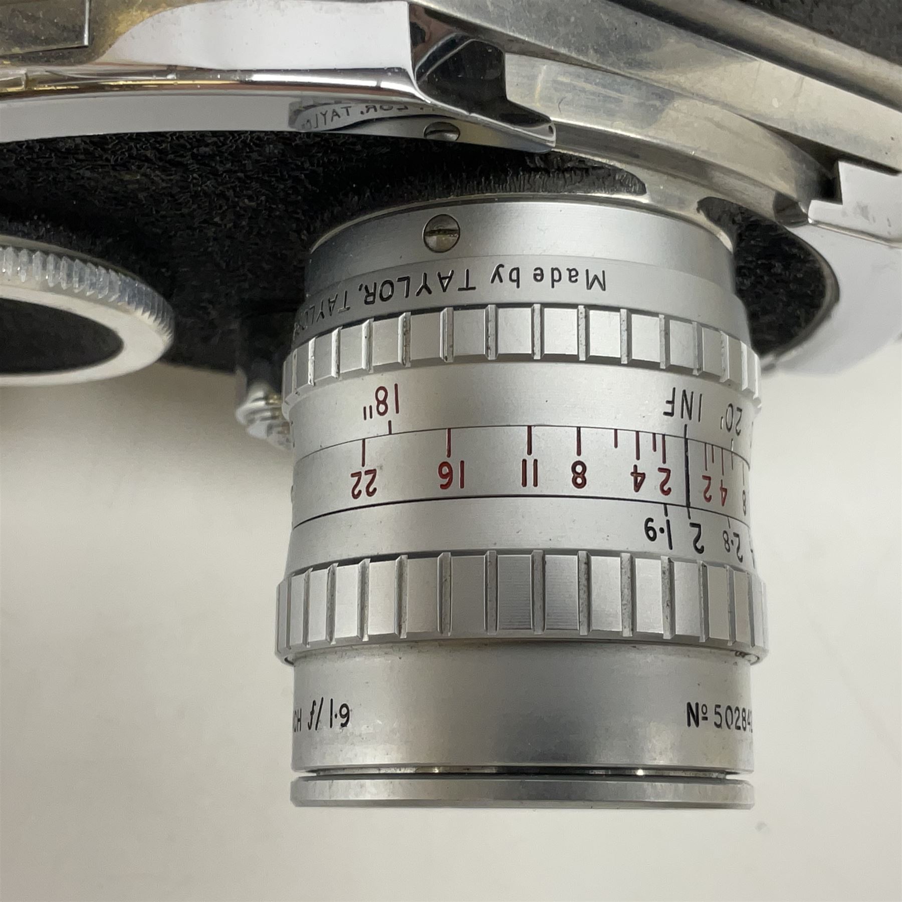 Paillard Bolex H16 STD Supreme camera body, serial no. 52058, circa 1947, with 'Taylor, Taylor, Hobson, SERITAL, f1.9 1inch, 25mm' lens