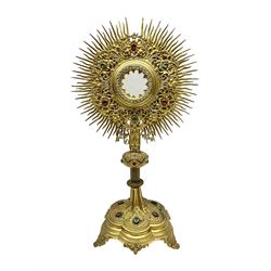 20th century gilt metal monstrance, in t