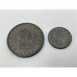 George III 1806 penny and halfpenny coins
