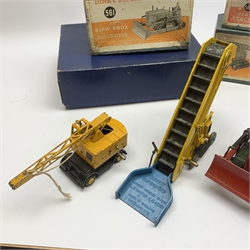 Dinky - Breakdown Lorry in green/brown No.25x and Lawn Mower No.751, both boxed; unboxed A.C. Aceca car No.167, Dodge Royal Sedan No.191 and Massey Harris Tractor; together with SEL die-cast Traffic Lights No.720, boxed with instructions (6)