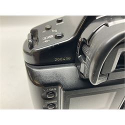 Canon EOS 1n Digital camera body, serial no. 260436, with 'Canon Zoom Lens EF 35-80mm 1:4-5.6 II Canon Inc. 52mm' lens, Kodak Professional DCS 520 digital module, and charger, serial no. K520C03165, together with Nikon F5 camera body with Kodak Professional DCS 760 digital module and charger, serial no. K760C03802