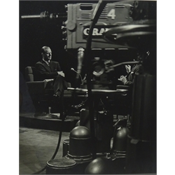  Monochrome photo, of Prince Philip seated during a TV interview for Granada TV, signed in ink Philip, 1969  