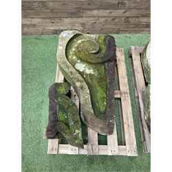 Late 18th century stone garden arbour pediment - THIS LOT IS TO BE COLLECTED BY APPOINTMENT FROM DUGGLEBY STORAGE, GREAT HILL, EASTFIELD, SCARBOROUGH, YO11 3TX