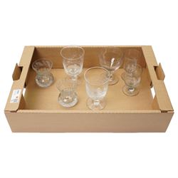 Three 19th century Rummers, one large and two smaller examples, and later glassware (7)