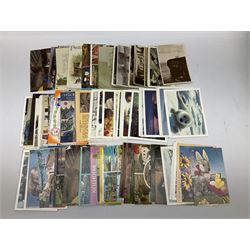 Large quantity of predominantly photographical postcards to include examples of local interest, 19th century examples, fold out booklets, etc in three boxes