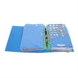 Rugby League club enamel badge collection, from teams including Bradford, Castleford, Huddersfield, Hull FC, Leeds, Leigh, St Helens, Salford, Wakefield, Wigan, York, Batley, Barrow, Bramely, Dewsbury, Featherstone, Halifax, Hunslet, Keighley, Oldham, Rochdale, Sheffield, Widnes, Workington, etc, all circa 2021, housed in two folders, (approximately 250)