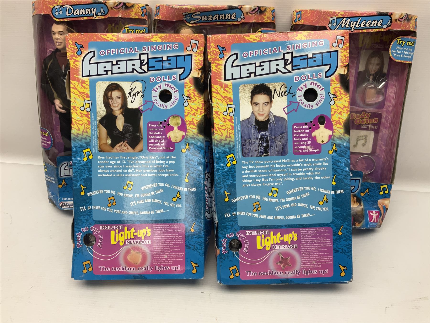 Set of five Character Options Hear'say Singing Dolls; all boxed (5)