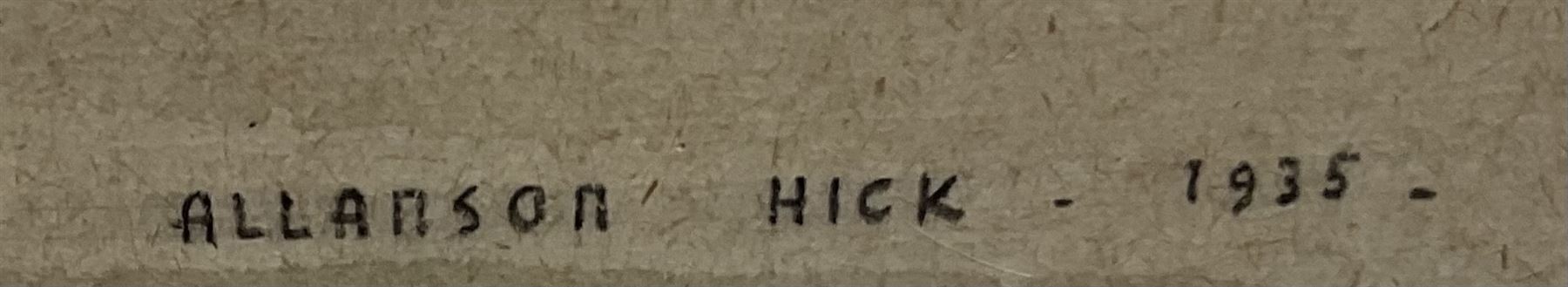 Allanson Hick (British 1898-1975): 'The Rose and Crown Beverley Bar', watercolour over pencil signed titled and dated 1935, 38cm x 50cm