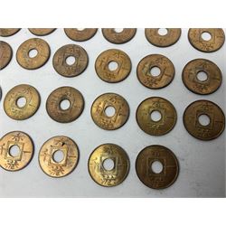 Thirty-three Queen Victoria Hong Kong 1866 one mil coins