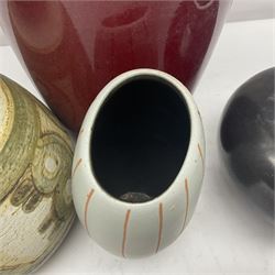  Large Scheurich vase, Soholm vase by Noomi Backhausen, and two other vases, Scheurich H50cm  