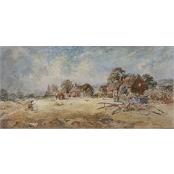 George Weatherill (British 1810-1890): The Artist Painting Mulgrave Cottage Goathland, watercolour signed 17cm x 35cm
