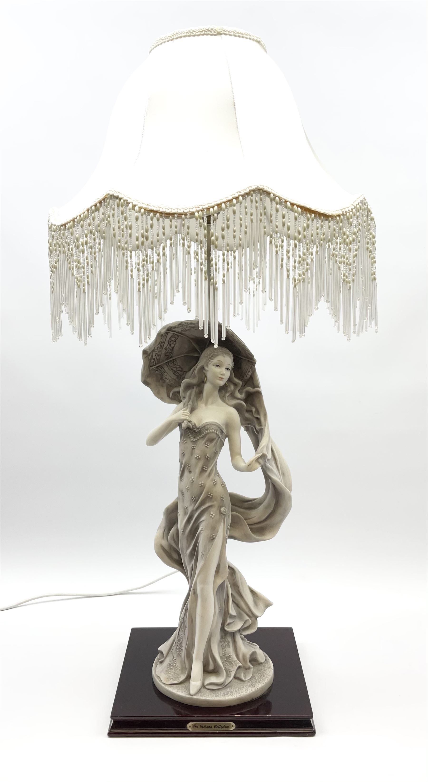 Figural lamp from 'The Juliana Collection', with cream shade, H85cm