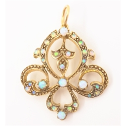  9ct gold opal pendant hallmarked  