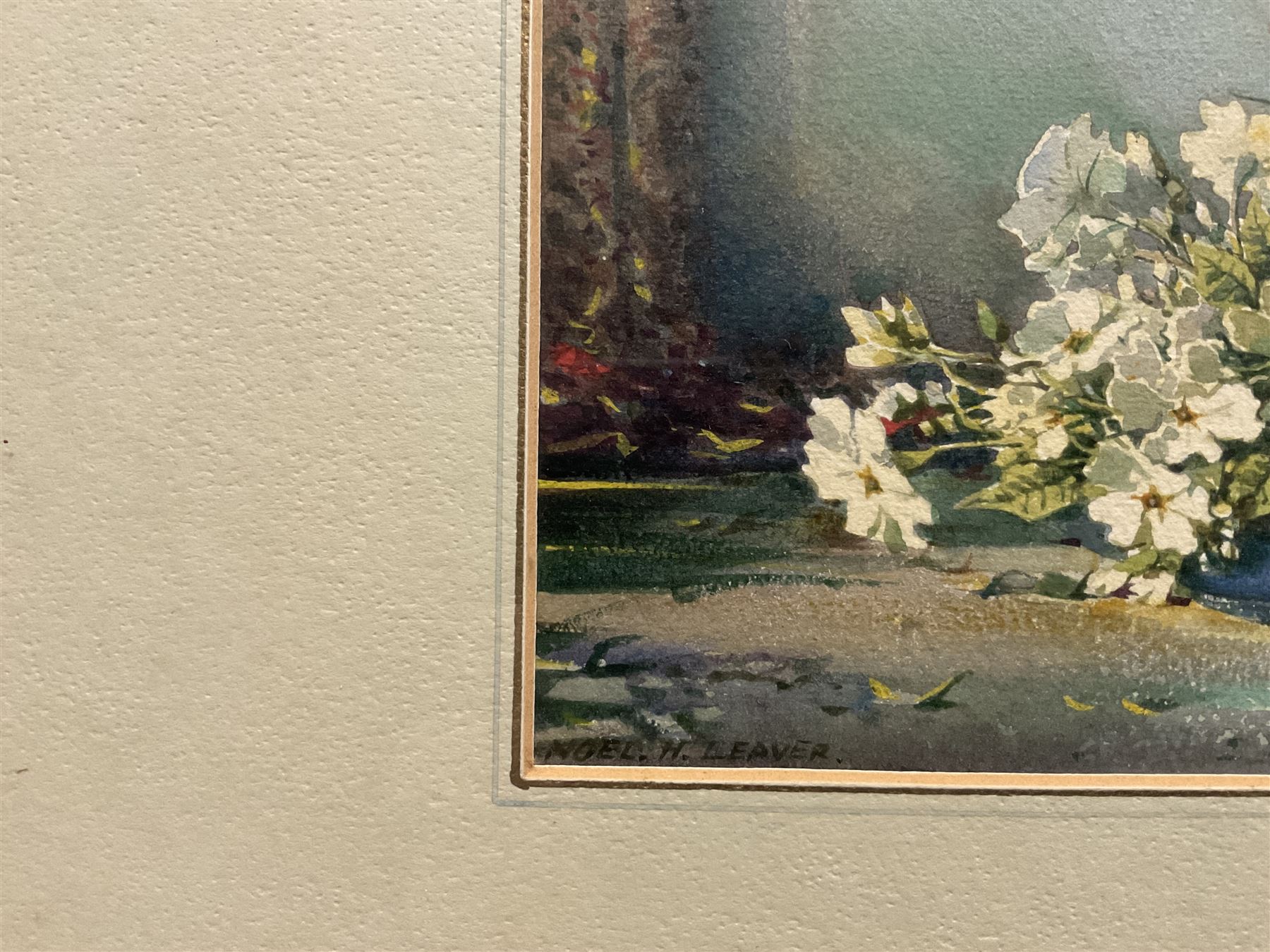 Noel Harry Leaver (British 1889-1951): Still Life of Summer Flowers, pair watercolours signed 17cm x 25cm (2)