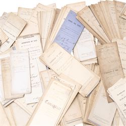York and Yorkshire legal ephemera - large box of late 19th/early 20th century conveyancing documents, agreements, mortgages, conditions of sale and solicitor’s papers relating to York and surrounding area properties, including Acomb New Estate, Bishopthorpe, Huntington Road, Victoria Avenue, Swinerton Avenue and other addresses, many with York solicitor/printer details