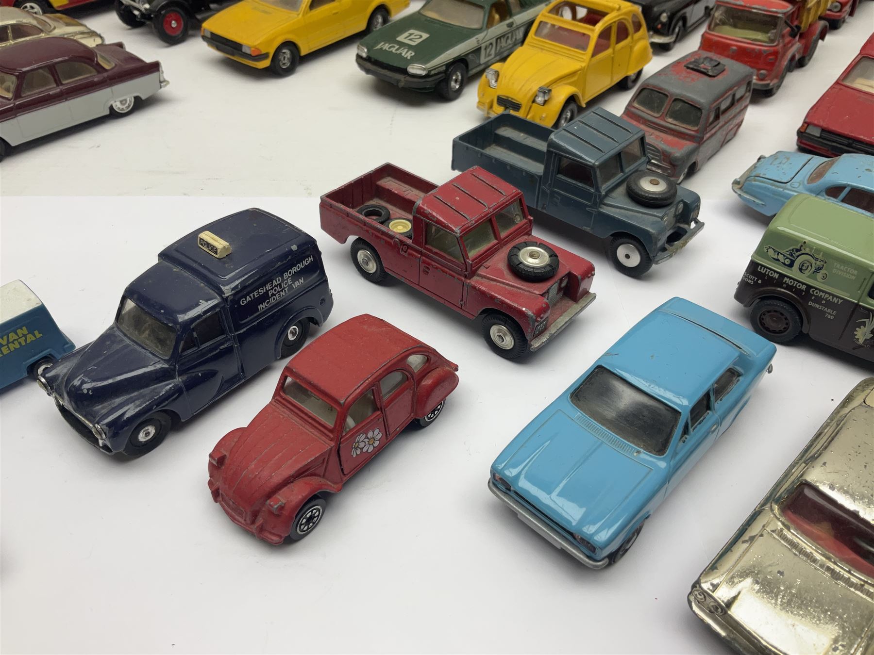 Corgi - approximately forty die-cast models of various scales to include ‘On the Move’ CC11406 and CC11407, both boxed; Renault 16, Ford Consul Classic, Vanwall Racing Car etc 