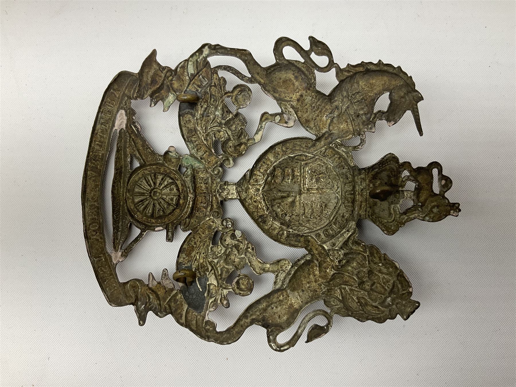 First East York Artillery Victorian helmet plate, 8cm x 10cm