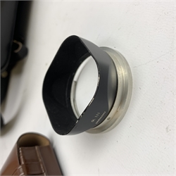 Rolleiflex 2.8F camera in leather case together with; 'In Practical Use' instruction manual, Rolleipol -1.5 lens in case, Rollei Rolleiflex lens hood Bay III in case, Rollei Gelb Mittel -1.5 filter in case, Rollei R1 -0 lens in case, Heidosmat-Rolleinar 1 with Rolleinar 1, Weston Master IV light meter and Weston Master IV Invercone in cases, Rollei Rolleiflex Rolleikin in case, hand grip with Rolleifix plat, all in carry case