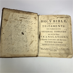 Holy Bible. 1766. London Mark Baskett; and another Holy Bible. 1770. Oxford. Wright & Gill. Both with full leather binding.