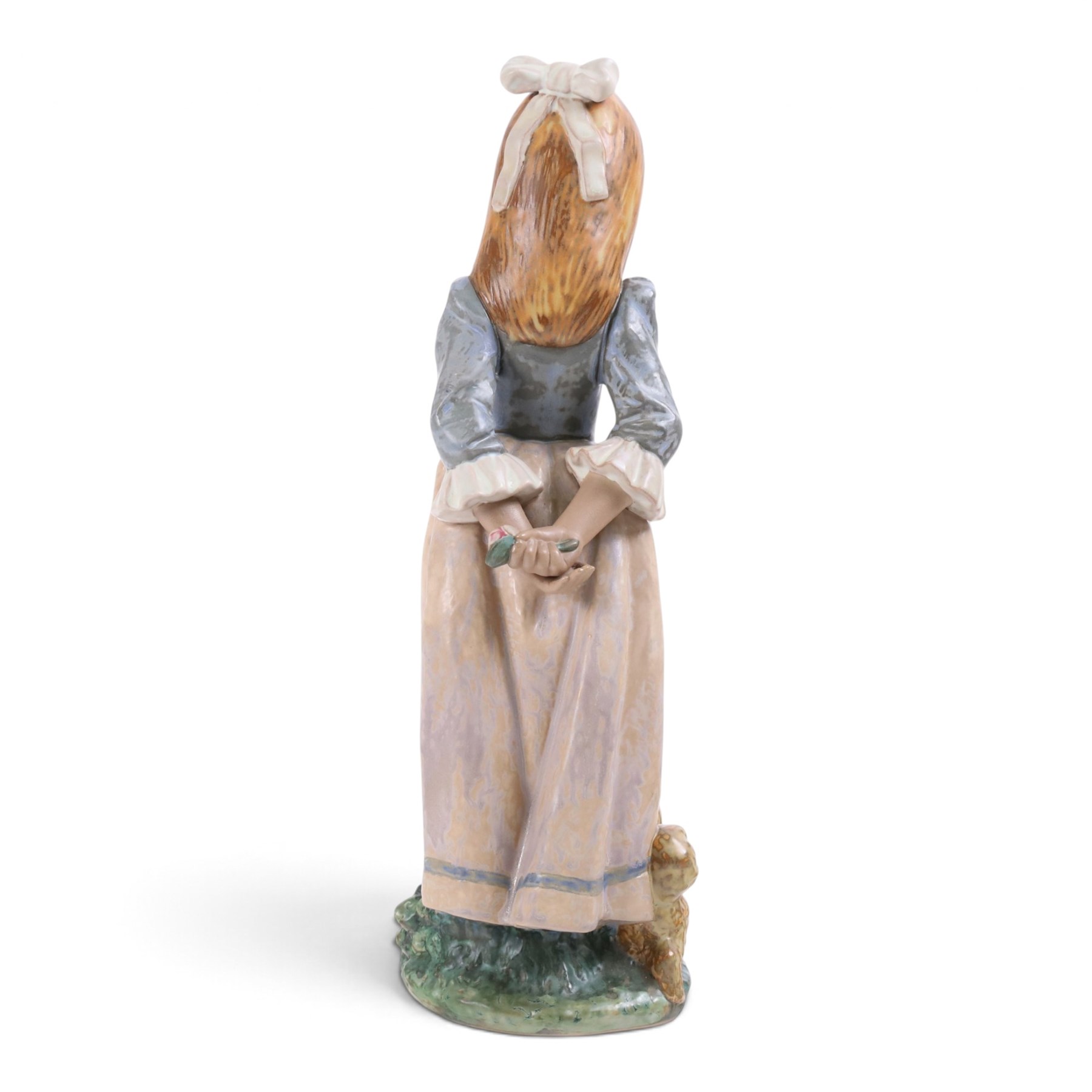 Lladro Gres figure Rosita modelled as a Girl with Dog, printed mark beneath, H36cm