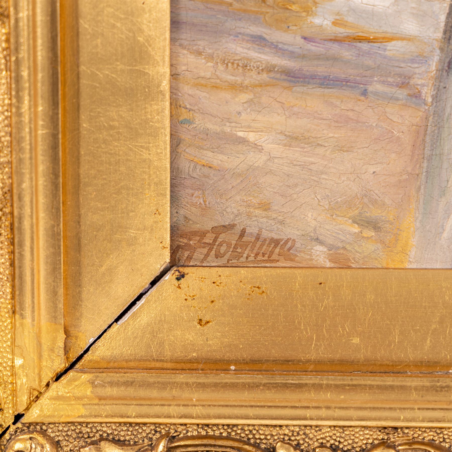 Robert Jobling (Staithes Group 1841-1923): Staithes Fishergirl Looking Out to Sea, oil on canvas signed 25cm x 35cm