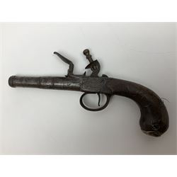 Late 18th/early 19th century 54-bore flintlock pistol by T. Archer with 6.5cm(2.5