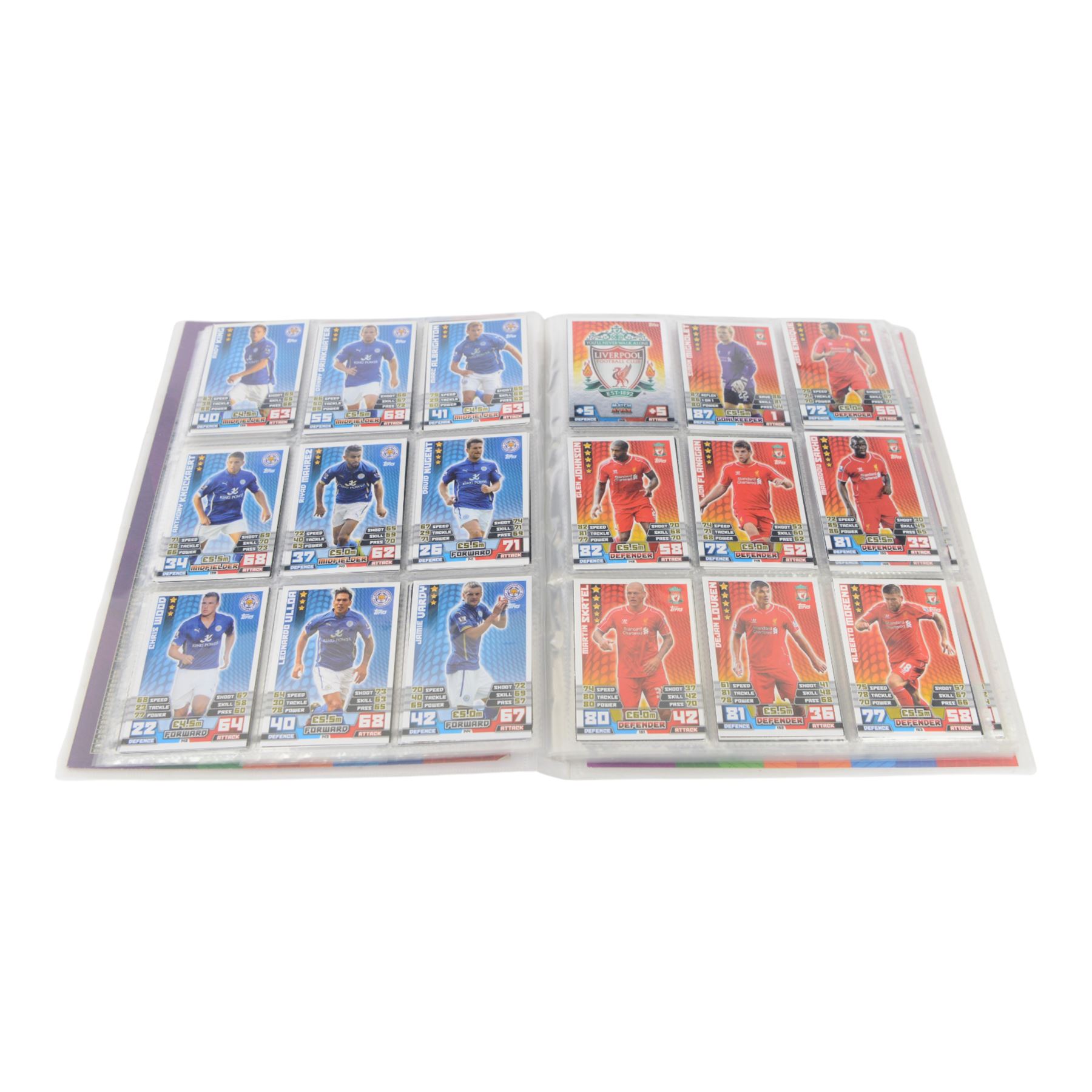 Large collection of Football trading cards, including full Manchester Untied Upper Deck set in official folder, large quantity of Topps Match Attax cards, including full sets, in official collectors binders, Panini Euro 2012 part set in folder, etc, all housed in folders