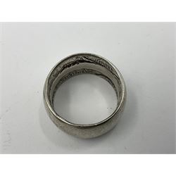 Queen Victorian 1891 crown, 1898 half crown, silver coin ring, silver coin bracelet etc