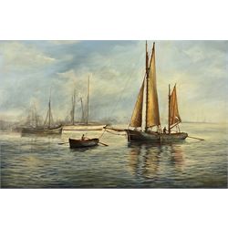 Brian Mays (British 1935-2023): 'Towing Out Cowes', study of a ketch being towed by a rowing boat, oil on canvas signed and dated 1989 49cm x 75cm
Provenance: Direct from the family of the artist 