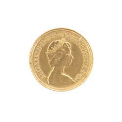 Queen Elizabeth II 1982 gold half sovereign coin