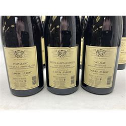 Mixed red wine from Louis Jadot, to include, 2015 Volnay, 2015 Pommard Clos De La Commaraine, 2015 Nuits Saint Georges, etc, various contents and proof, (10)