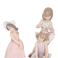Four Lladro figurers, comprising First Ballet 5714, Iris 6276, Rose 6275 and Daisy 6274, all boxed 