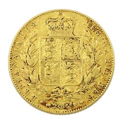 Queen Victorian 1842 gold shield back full sovereign