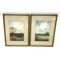 John Reginald Goodman (British 1870-1962): Norfolk Landscapes, pair watercolours signed 17cm x 25cm (2)